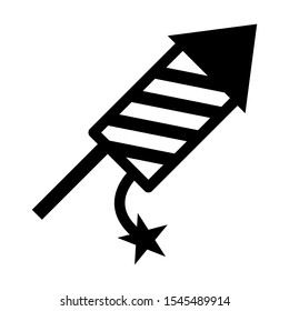 fireworks rocket solid black vector icon