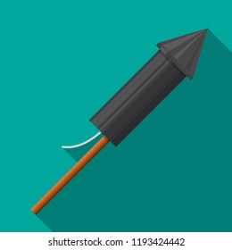 Fireworks rocket vector flat design.