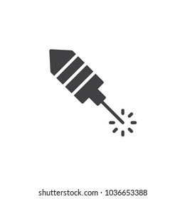 Fireworks rocket vector icon. filled flat sign for mobile concept and web design. Petard simple solid icon. Symbol, logo illustration. Pixel perfect vector graphics