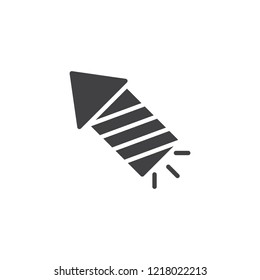 Fireworks rocket vector icon. filled flat sign for mobile concept and web design. xmas fire works simple solid icon. Symbol, logo illustration. Pixel perfect vector graphics