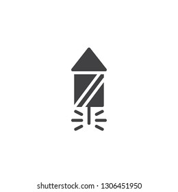 Fireworks Rocket vector icon. filled flat sign for mobile concept and web design. Party firecracker simple solid icon. Symbol, logo illustration. Pixel perfect vector graphics