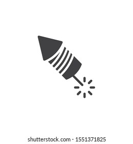 Fireworks rocket vector icon. filled flat sign for mobile concept and web design. Firecracker, explosive glyph icon. Symbol, logo illustration. Vector graphics