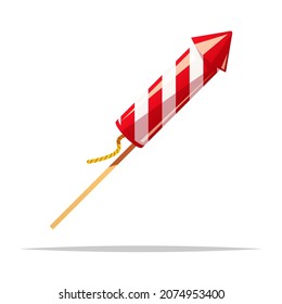 Fireworks rocket vector isolated illustration