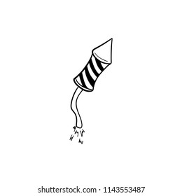 fireworks rockets doodle icon vector
