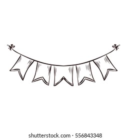 Fireworks rockets. Hand drawn vector illustration.