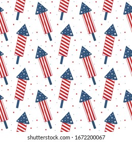 Fireworks rockets, illustration, vector on white background.