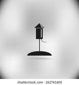 Fireworks rockets sign icon. Explosive pyrotechnic device symbol. Vector