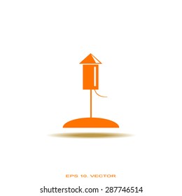 Fireworks rockets sign icon. Explosive pyrotechnic device symbol. Vector