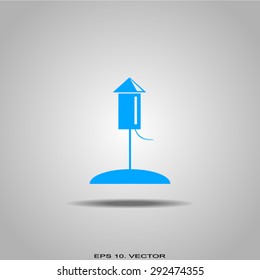 Fireworks rockets sign icon. Explosive pyrotechnic device symbol. Vector