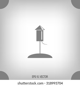 Fireworks rockets sign icon. Explosive pyrotechnic device symbol. Vector