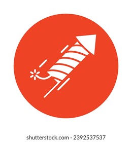 Fireworks Round Icon Vector Illustration Isolated on Transparent Background. Use for Xmas, Decoration, Greeting Card Etc.