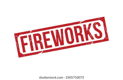 FIREWORKS rubber stamp on white background. FIREWORKS Stamp.