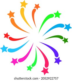 Fireworks salute icon with flat style. Isolated vector fireworks salute icon illustrations, simple style.