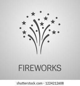 Fireworks, Salute. Vector Icon.