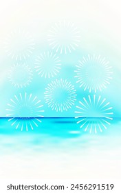 fireworks sea hot weather background