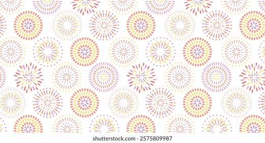 Fireworks seamless pattern. Colorful and gorgeous fireworks pattern backgrounds.