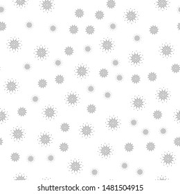 Fireworks seamless pattern. Flower seamless pattern. Floral background. Black and white monochrome minimal design elements.