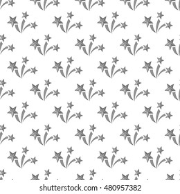 Fireworks seamless pattern on white background. Holiday design vector illustration