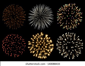 Fireworks set, EPS 10 contains transparency