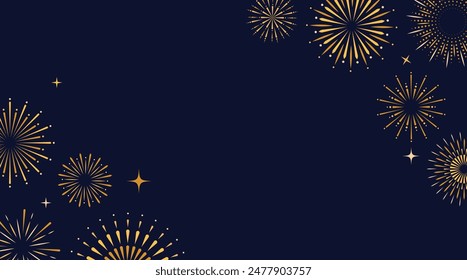 Conjunto de iconos, símbolos de Fireworks. Celebración, ganadora, fiesta de Nuevo año, cartel de aniversario y diseño de Anuncio. Fondo abstracto del año nuevo chino. Ilustración vectorial