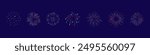 Fireworks set. Vector firework sign isolated with stars and sparks. Firework exlposions in the sky.