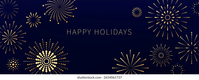 Fireworks set. Vector sparks. Holiday symbols, design elements. Firework explosions. 