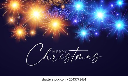 Fireworks shining background. Christmas party and birthday design