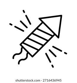 Ilustración vectorial de icono de esquema de espectáculo de fuegos artificiales