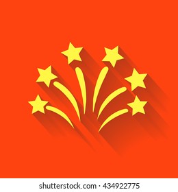 Fireworks sign icon. Explosive pyrotechnic show symbol. Vector