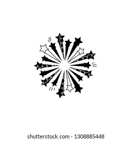 Fireworks  silhouette icon vector illustration