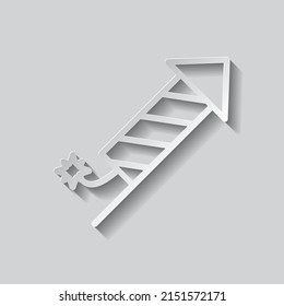 Fireworks simple icon. Flat design. Paper style with shadow. Gray background.ai