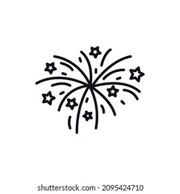 Fireworks simple line vector icon.