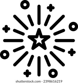 Fireworks single vector line icon