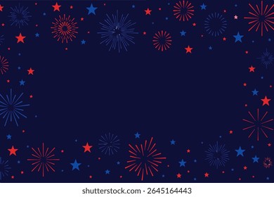 fogos de artifício no céu - 4 de julho - dia da independência