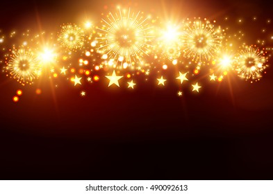 Fireworks Space. Vector illustration