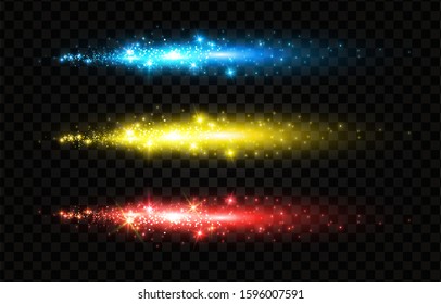 Fireworks. Sparcle, benglian light and motiom magic light effect. New year party deciration with stars.