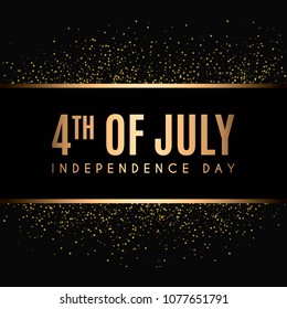 Fireworks sparkling gold background for the USA Independence Day. 4 th of July.