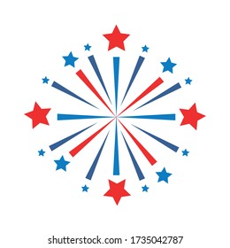 diseño de ilustración vectorial de estilo plano de inicio de fuegos artificiales
