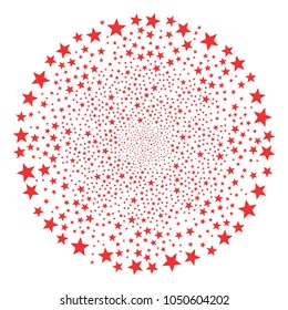 Fireworks Star curl twist. Element centrifugal explosion combined from random fireworks star items. Vector illustration style is flat iconic symbols.