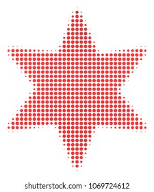 Fireworks Star halftone vector icon. Illustration style is dotted iconic Fireworks Star icon symbol on a white background. Halftone pattern is round blots.