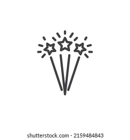 Fireworks star line icon. linear style sign for mobile concept and web design. Fireworks outline vector icon. Symbol, logo illustration. Vector graphics