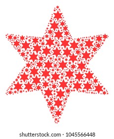 Fireworks Star pattern organized in the shape of fireworks star pictograms. Vector iconized composition organized with simple icons.