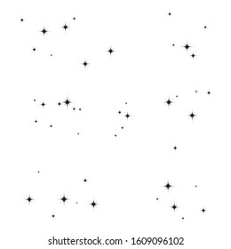 Fireworks star is a random source of flow. Set of shooting star. Stars on a white background.