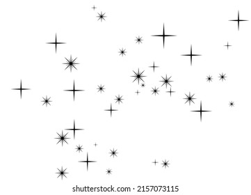 Fireworks star random source stream.  Falling Star. Stars on a white background