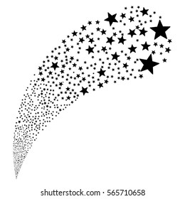 Fireworks Star random source stream. Vector illustration style is flat black iconic symbols on a white background. Object fountain combined from design elements.