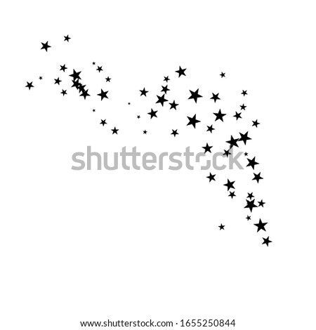 Fireworks star random source stream.  Falling Star. Stars on a white background.