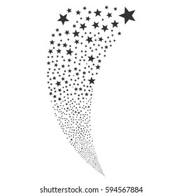 Fireworks Star random fireworks stream. Vector illustration style is flat gray iconic symbols on a white background. Object fountain created from scattered icons.