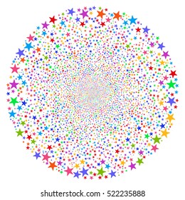 Fireworks Star Sphere vector image. This New Year Pyrotechnic illustration is drawn with multi-colored flat bright stars.