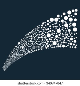 Fireworks Star Stream vector illustration. Style is white flat circles, dark blue background.