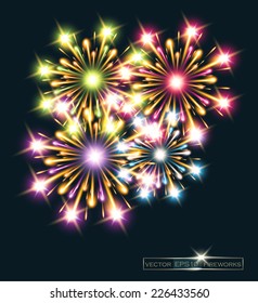 fireworks stars color vector